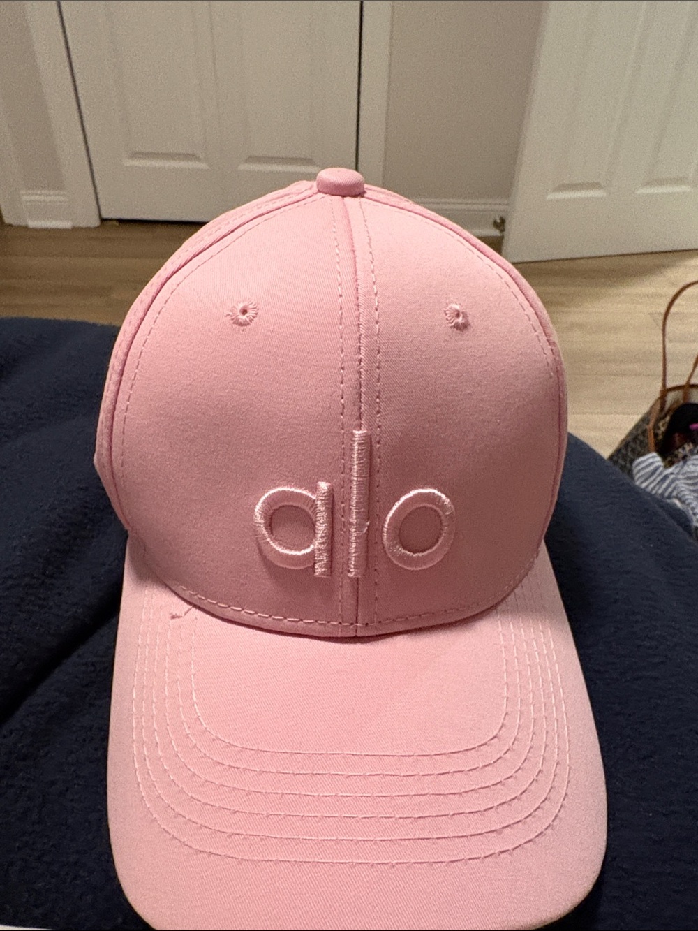 ALO Light Pink Baseball Hat with Embroidered Logo